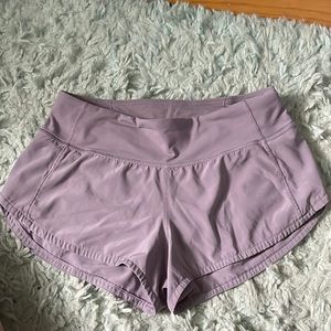 Lululemon speed up short size 4 lavender color